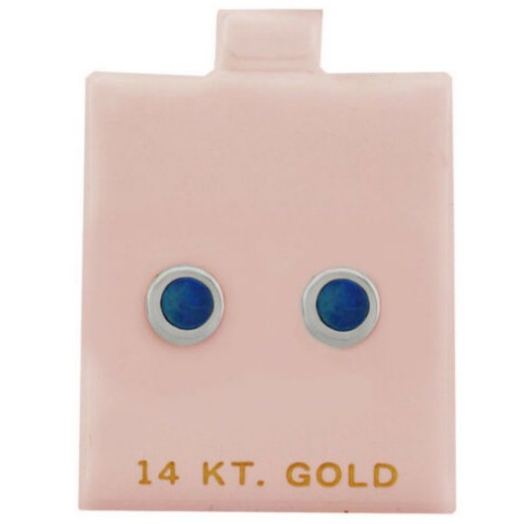 Genuine 1.06 Cts Opal Earring 14k White Gold